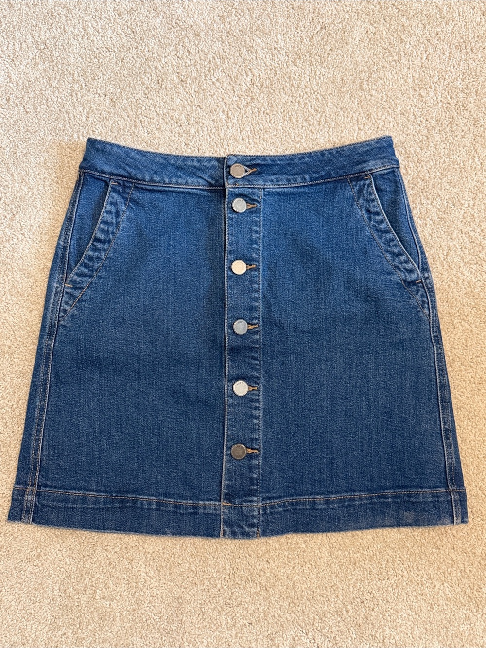 Loft Denim Button-Front Skirt